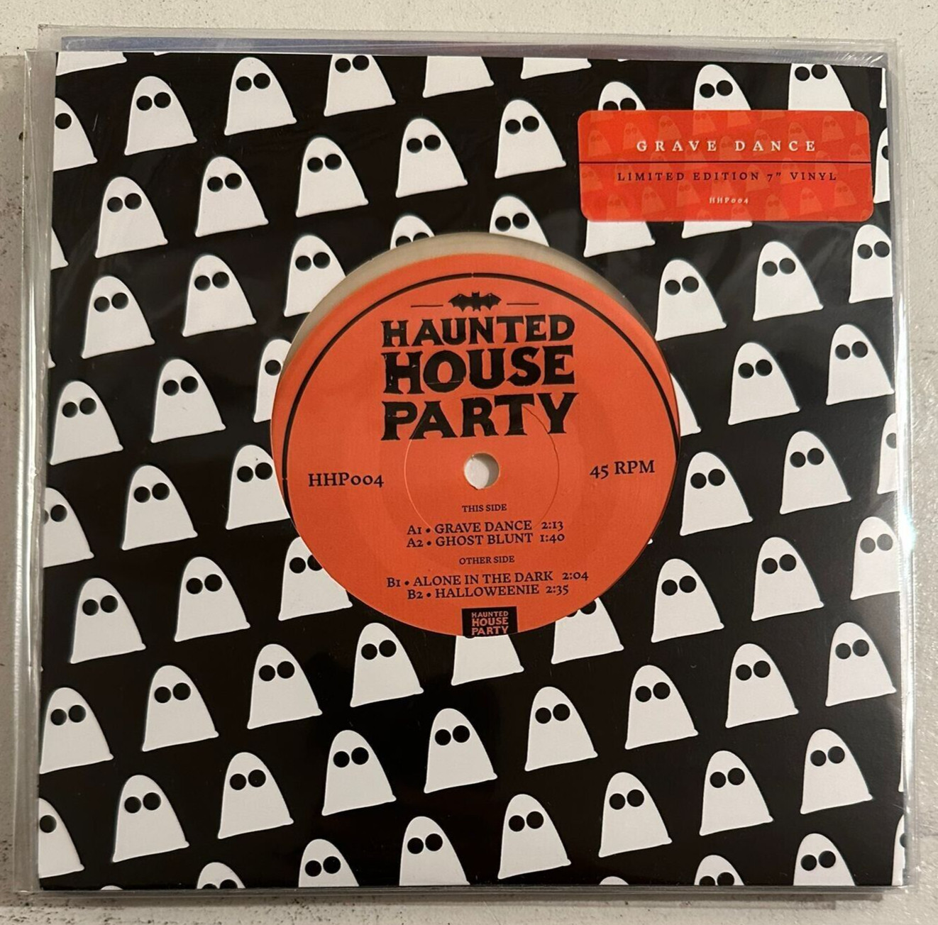 HAUNTED HOUSE PARTY – GRAVE DANCE - LTD ED 7" CLEAR EP VINYL - VG+ - L2