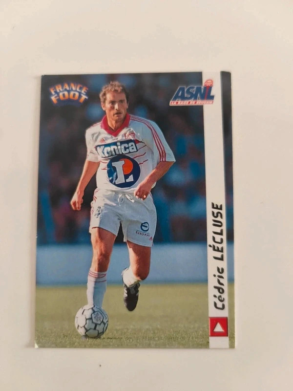 Carte football collection Cédric Lécluse ASNL Nancy Lorraine club football nancéien foot D1