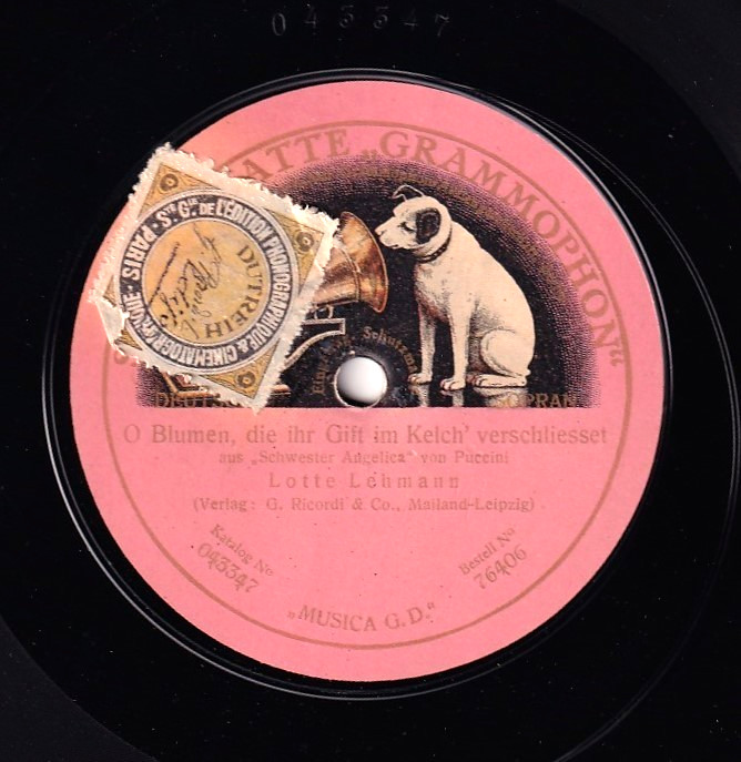 Lehmann. Puccini (Suor Angelica - O fiori). Schallplatte 76406. NM()