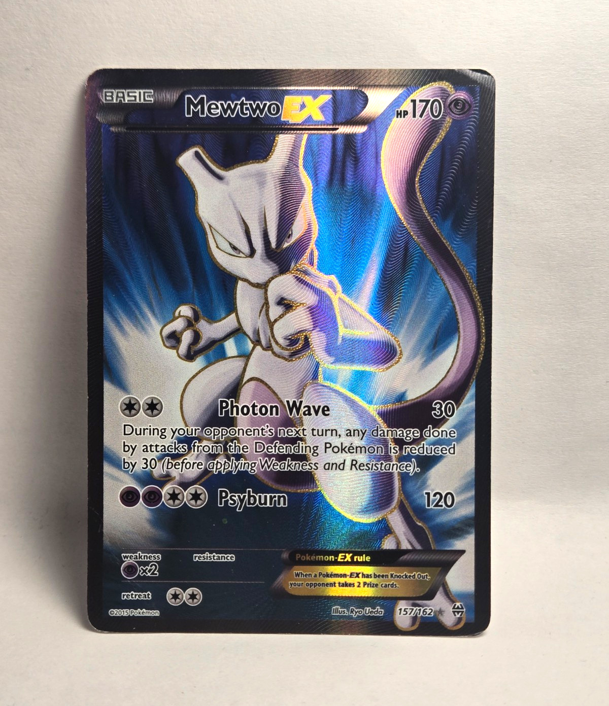 Mewtwo EX 157/162 Breakthrough Full Art Holo Ultra Rare 170 HP ENG 2015