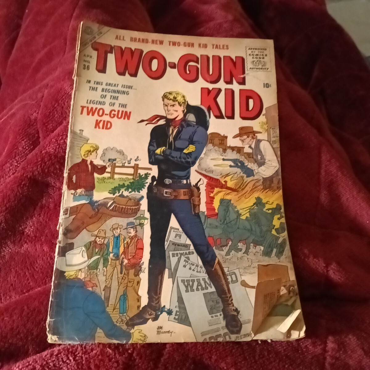 TWO-GUN KID #36 Marvel Atlas fumetto 1957 silver age origin Joe copertina criniera