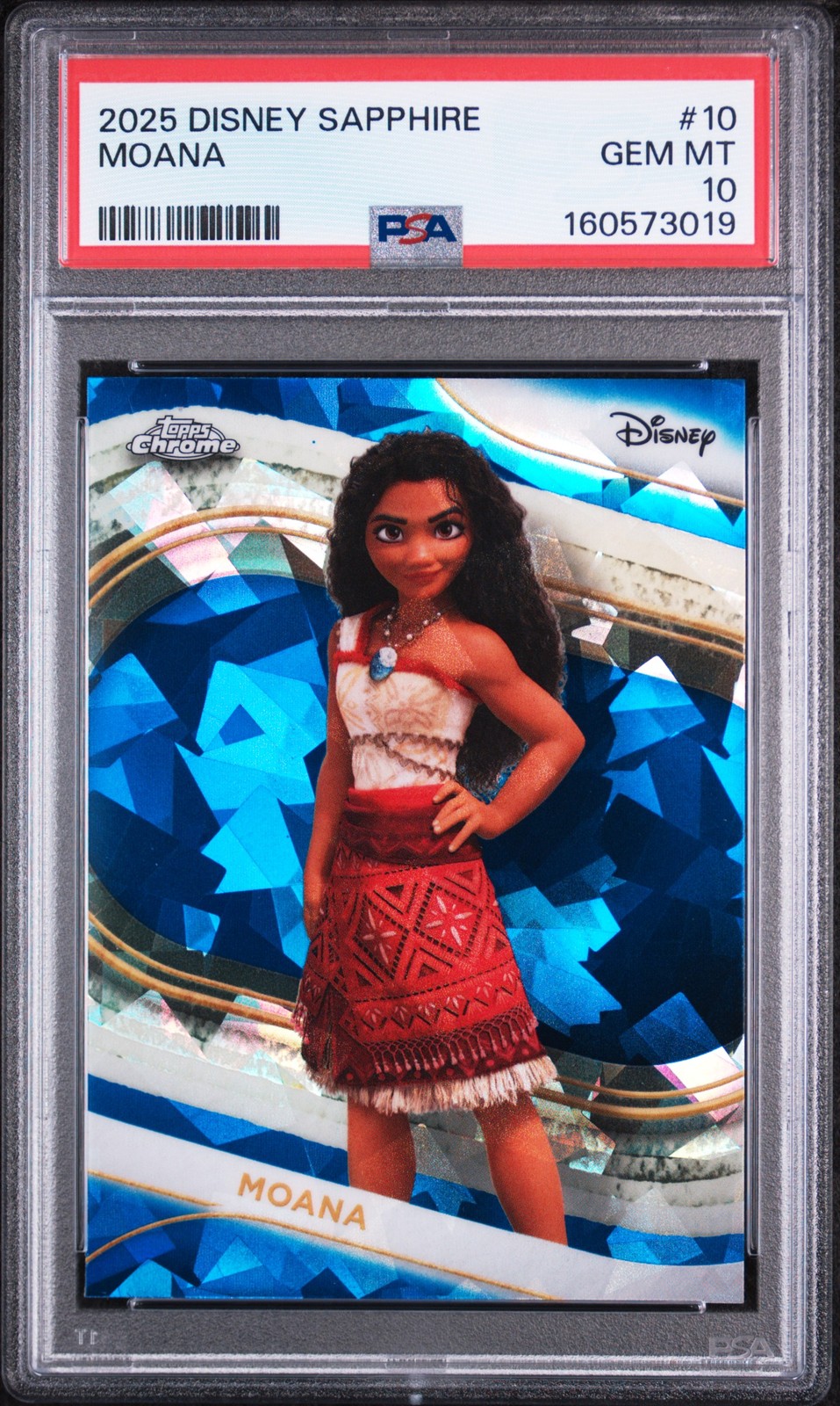 2025 TOPPS CHROME DISNEY SAPPHIRE EDITION #10 MOANA PSA 10