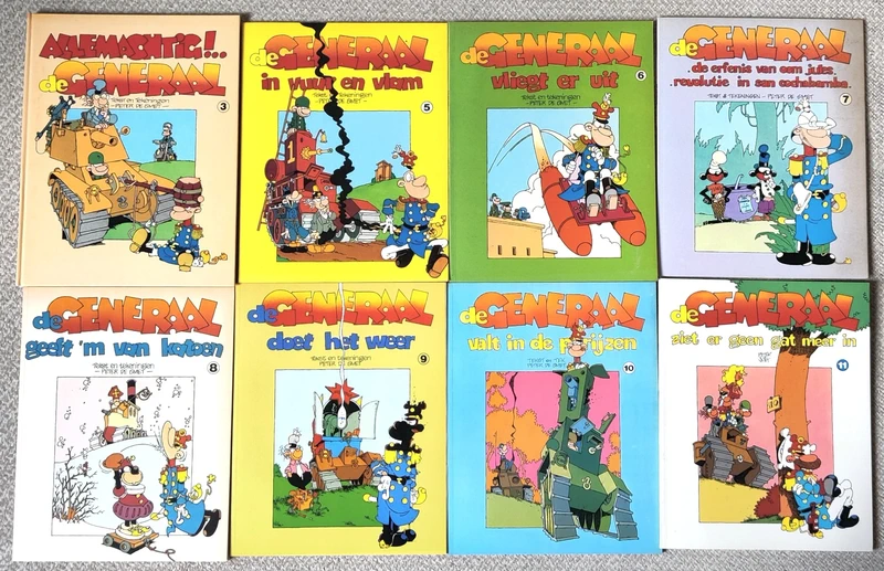 8 stripalbums van de Generaal  vanaf 1977