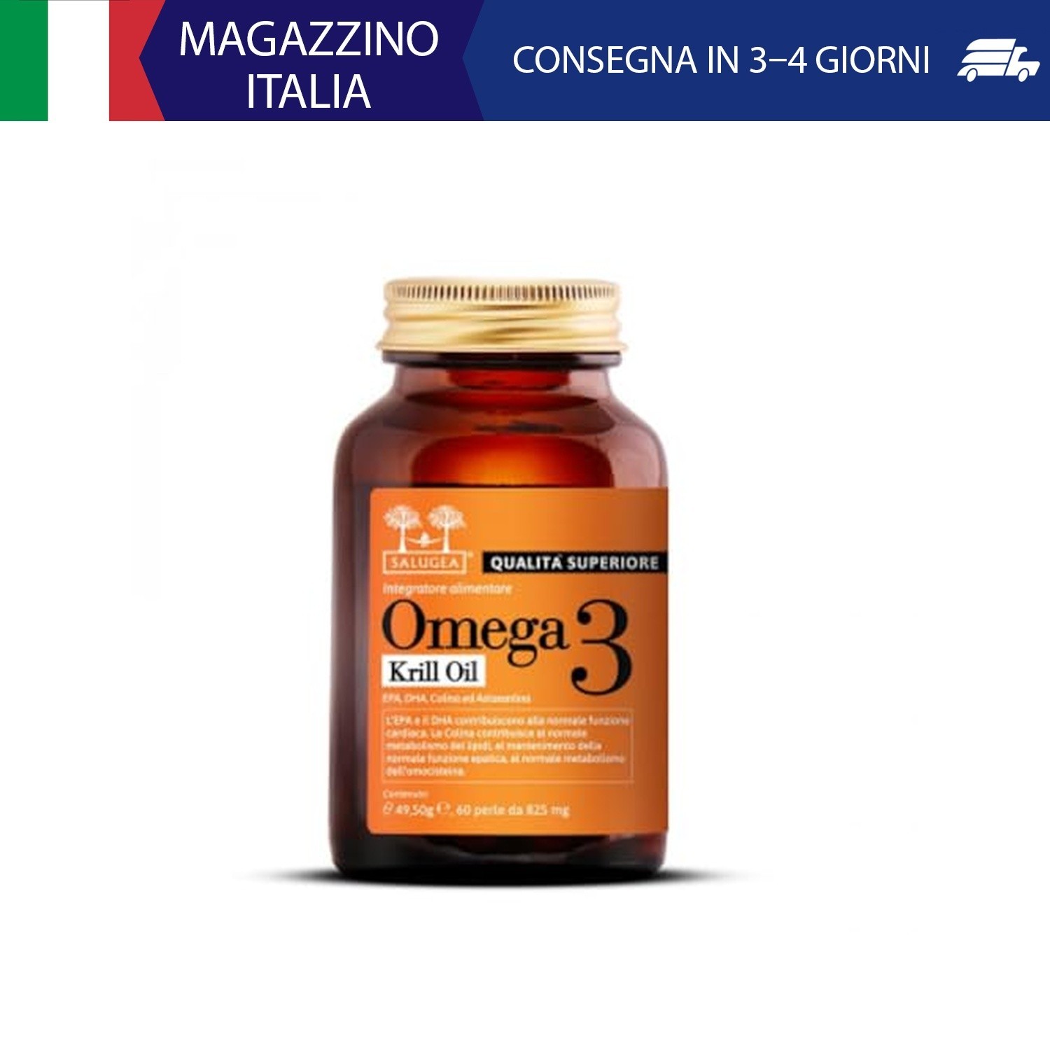 OMEGA 3 KRILL OIL Salugea Certificato IKOS - 100% naturale da puro olio di Krill
