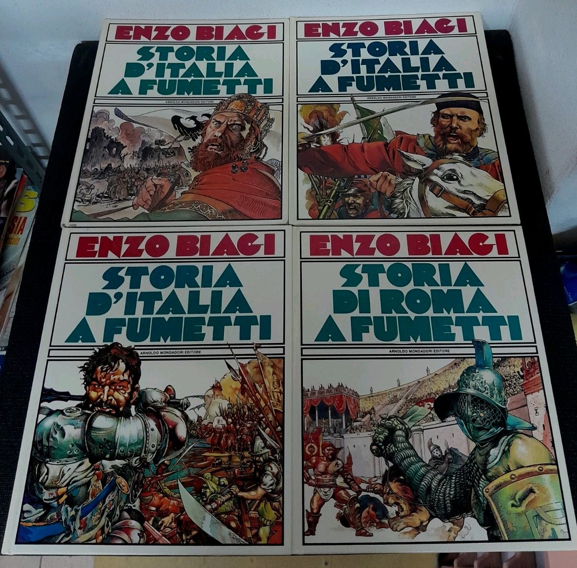 STORIA D'ITALIA A FUMETTI+STORIA DI ROMA A FUMETTI-ENZO BIAGI-MONDADORI