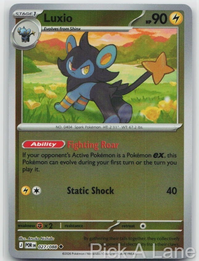 Luxio 027/088 Uncommon Perfect Order Pokemon Reverse Holo Near Mint