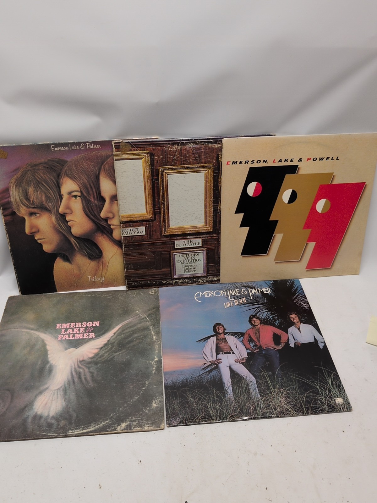 Lot(5) Emerson Lake & Palmer - Vinyl Records Albums Trilogy Love Beech