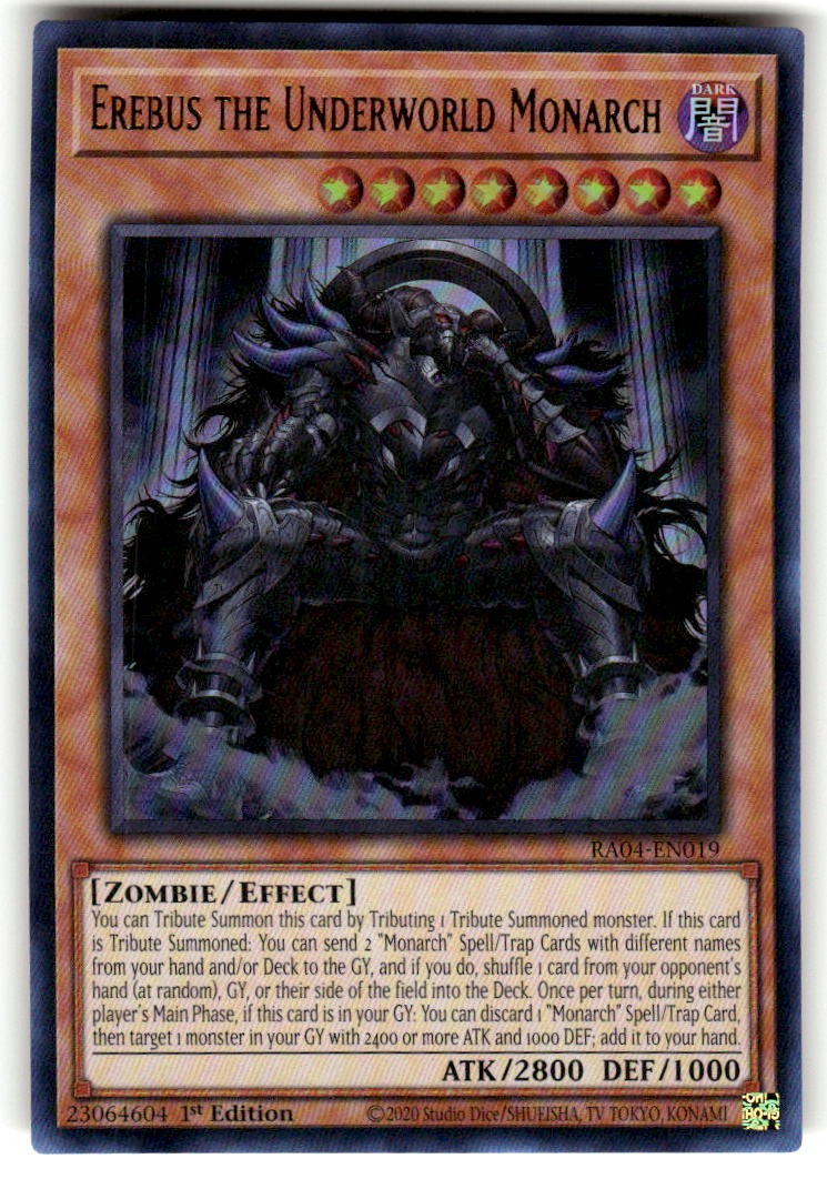 Erebus il monarca degli inferi (UR) quarto di secolo timbrato RA04-EN019 NM