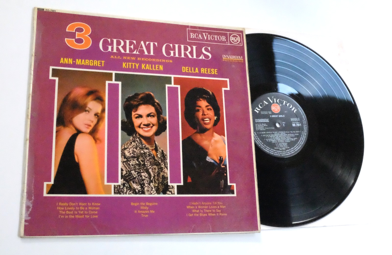 3 GREAT GIRLS LP EX VINYL 1963 UK 1st Mono Ann Margret Kitty Kallen Della Reese