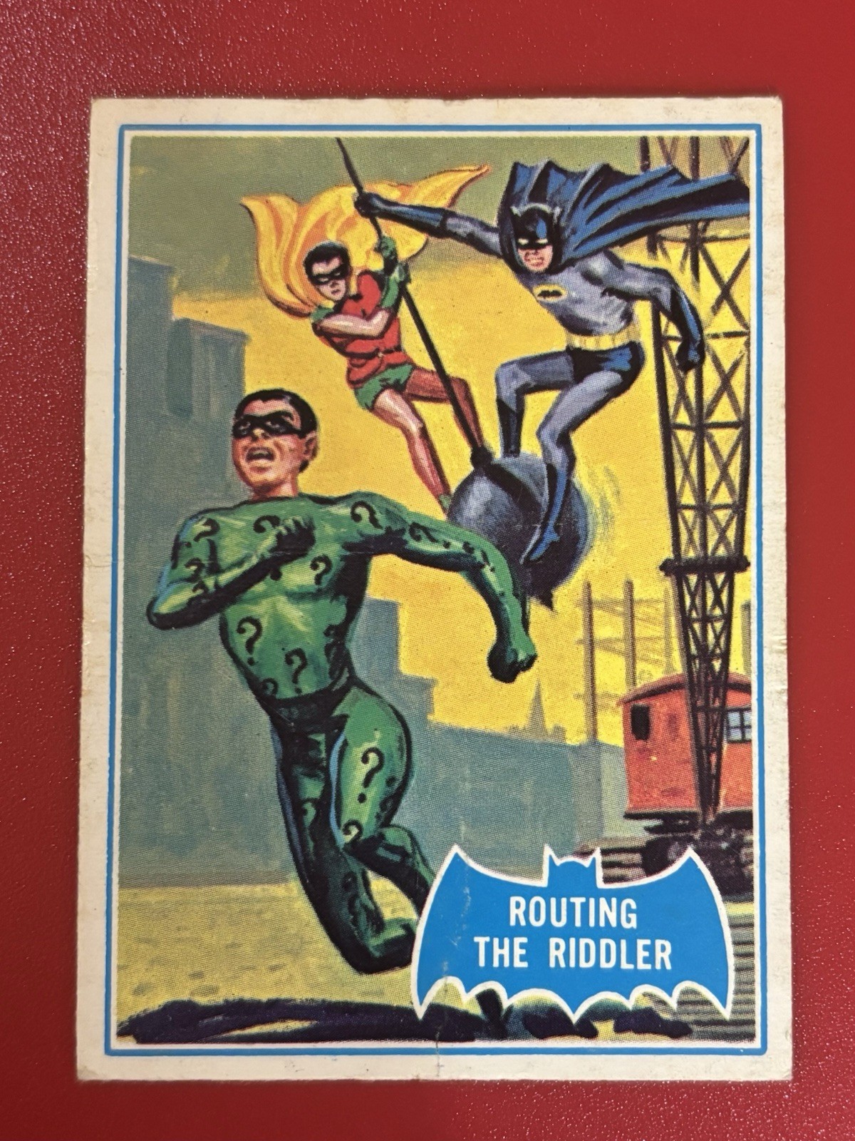 1966 O-Pee-Chee Batman ( Blue ) - Routing the Riddler #22B