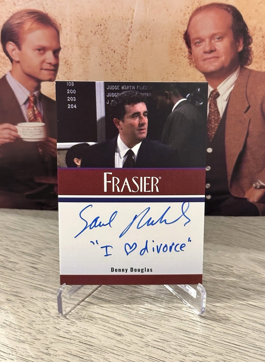 2026 Frasier Autograph Saul Rubinek Inscription as Donny "I Love Divorce"