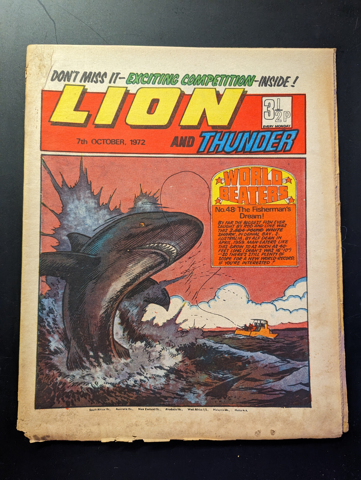 Lion and Thunder Comic 7th October 1972.