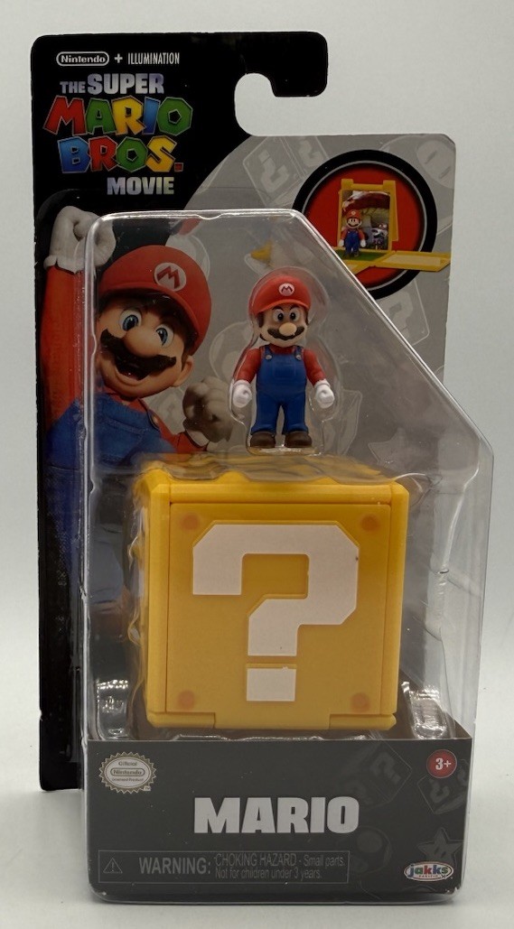 Mario Jakks 1" Mini Figure Question Block The Super Mario Bros. Movie 2023 NEW