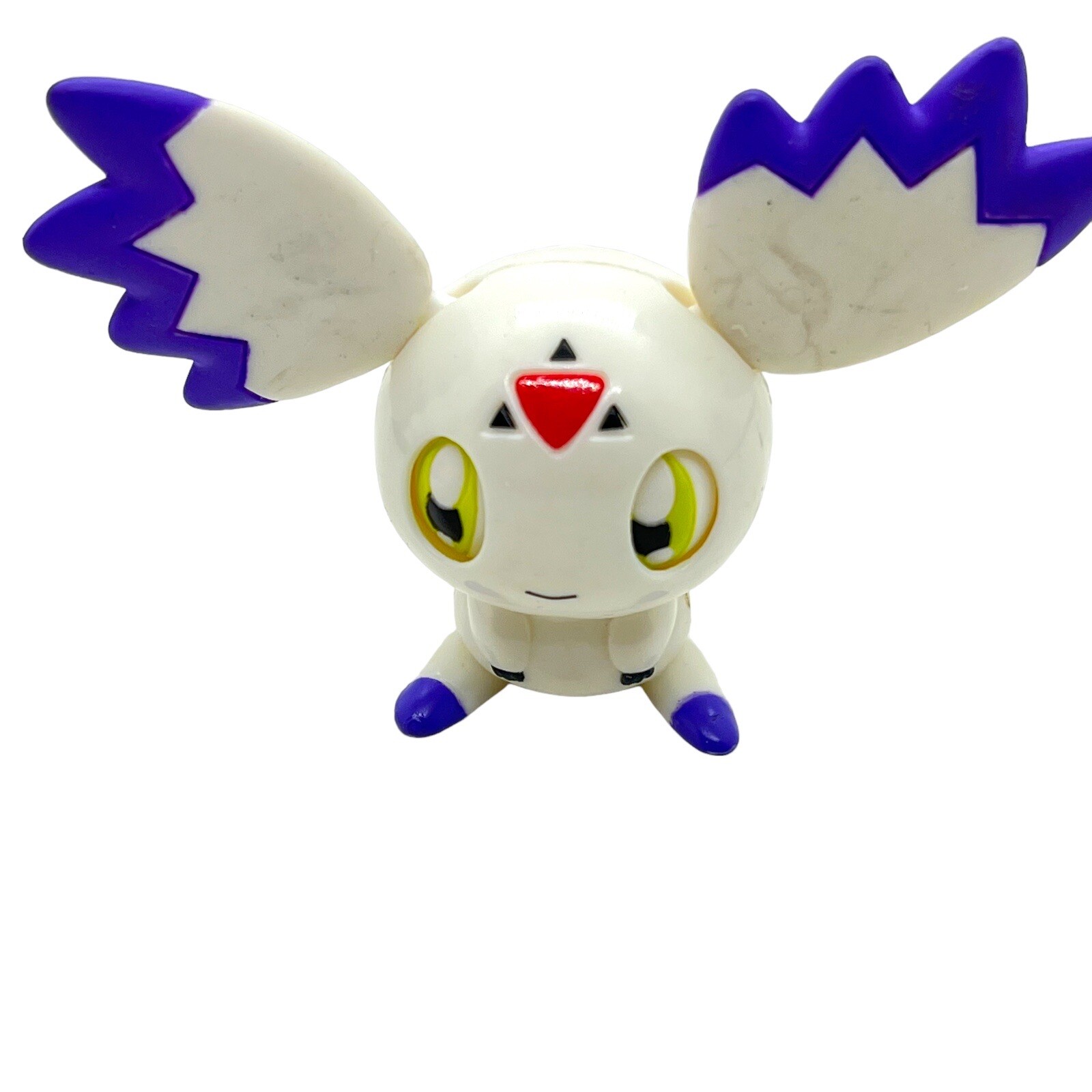 Digimon Calumon 2” Figure Moving Eyes & Long Ears Bandai 2001 White Purple Cute