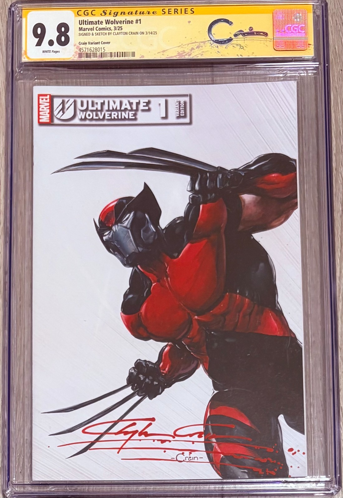 CGC 9.8 SS ULTIMATE WOLVERINE #1 CLAYTON CRAIN BLOODY MURDER SIGNED VARIANT SIG