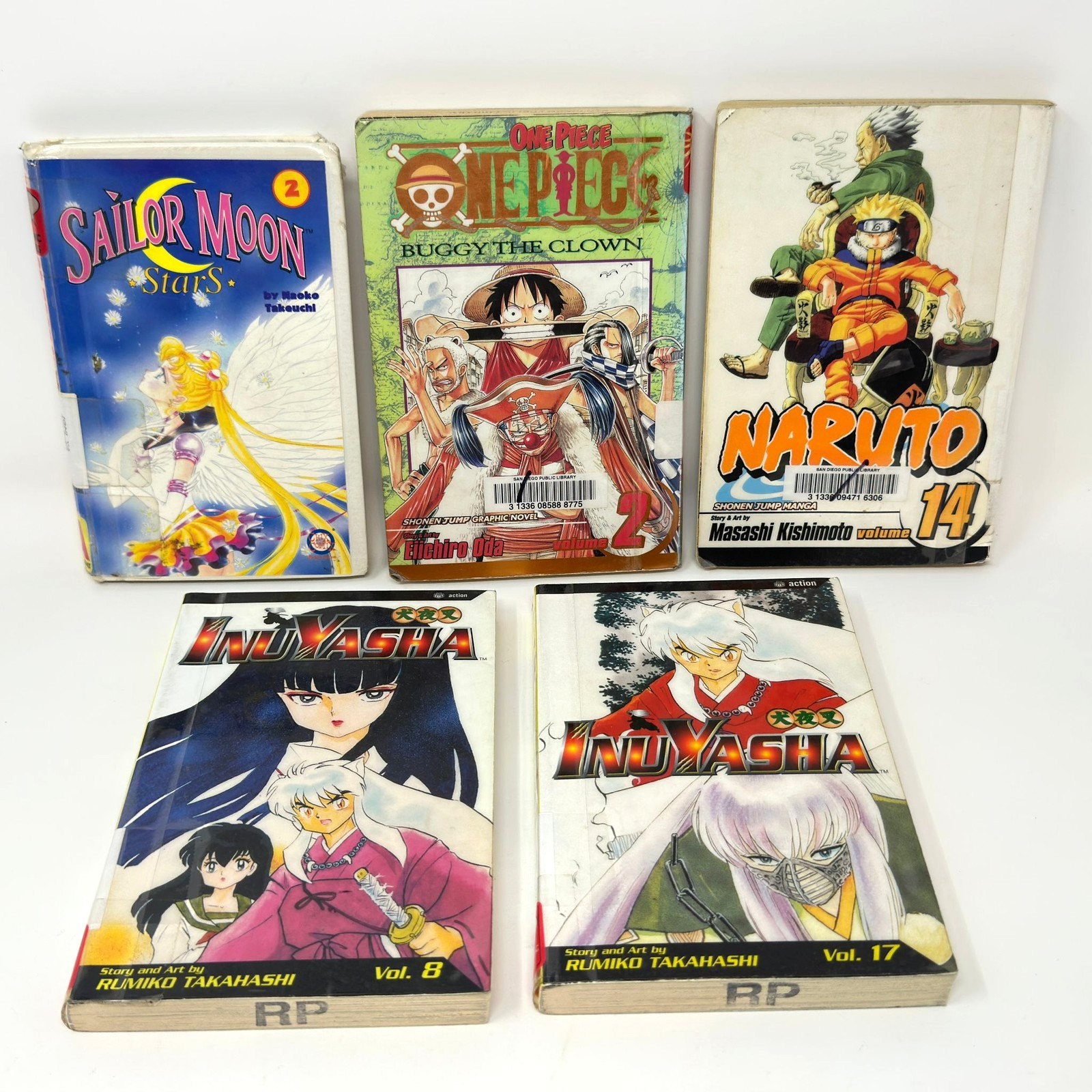 Lotto 6 Manga Sailor Moon 2 One Piece 2 Naruto 14 Inuyasha 8 17 ExLibrary Shone