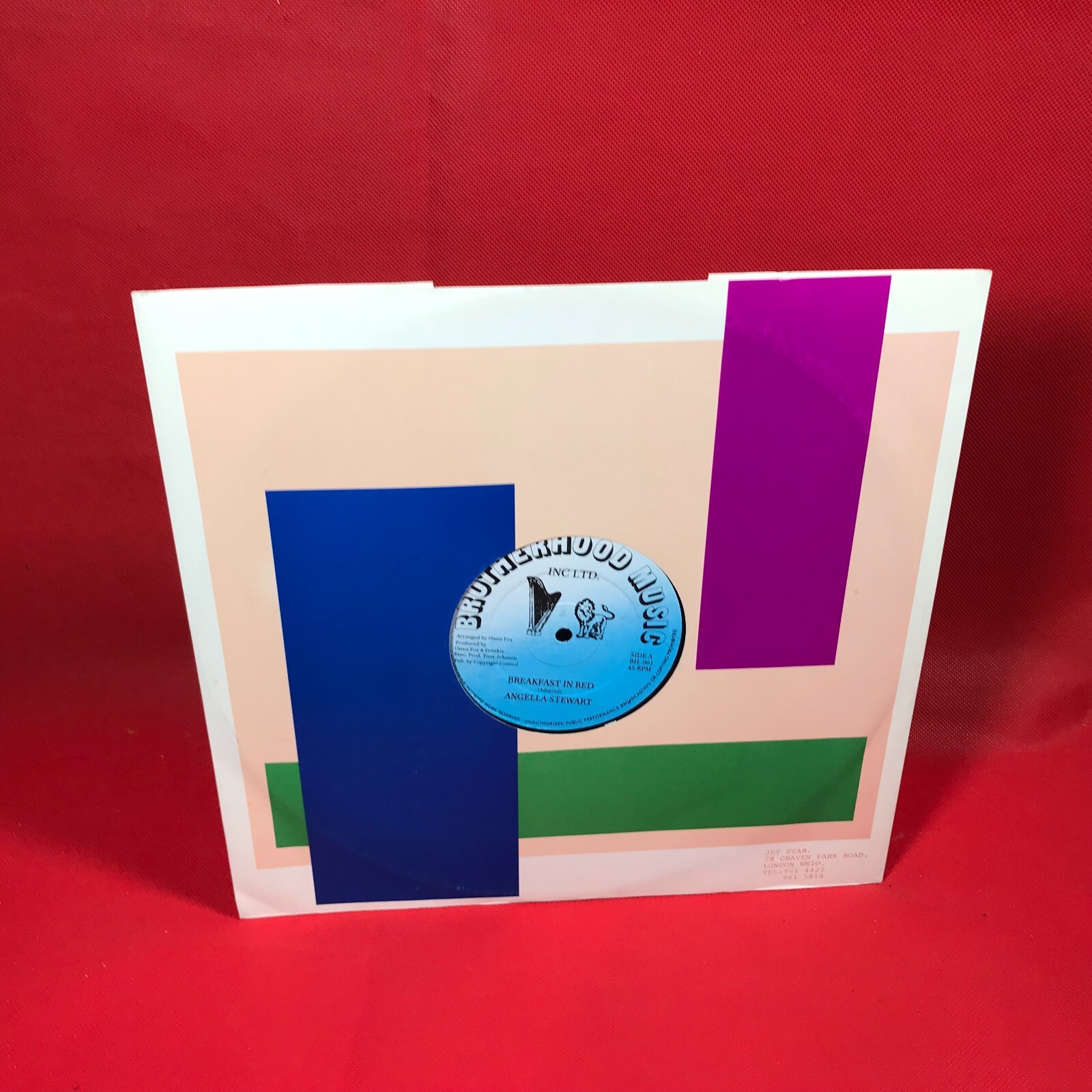 ANGELLA STEWART Breakfast In Bed 1988 UK 12" Vinyl single Brotherhood Music