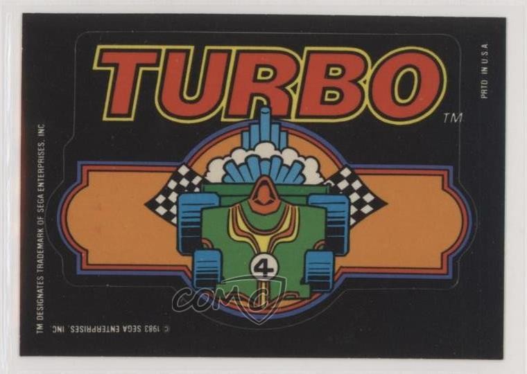 1983 Topps Video City Sega Turbo Turbo (due stelle posteriori) #TURB 0lk4