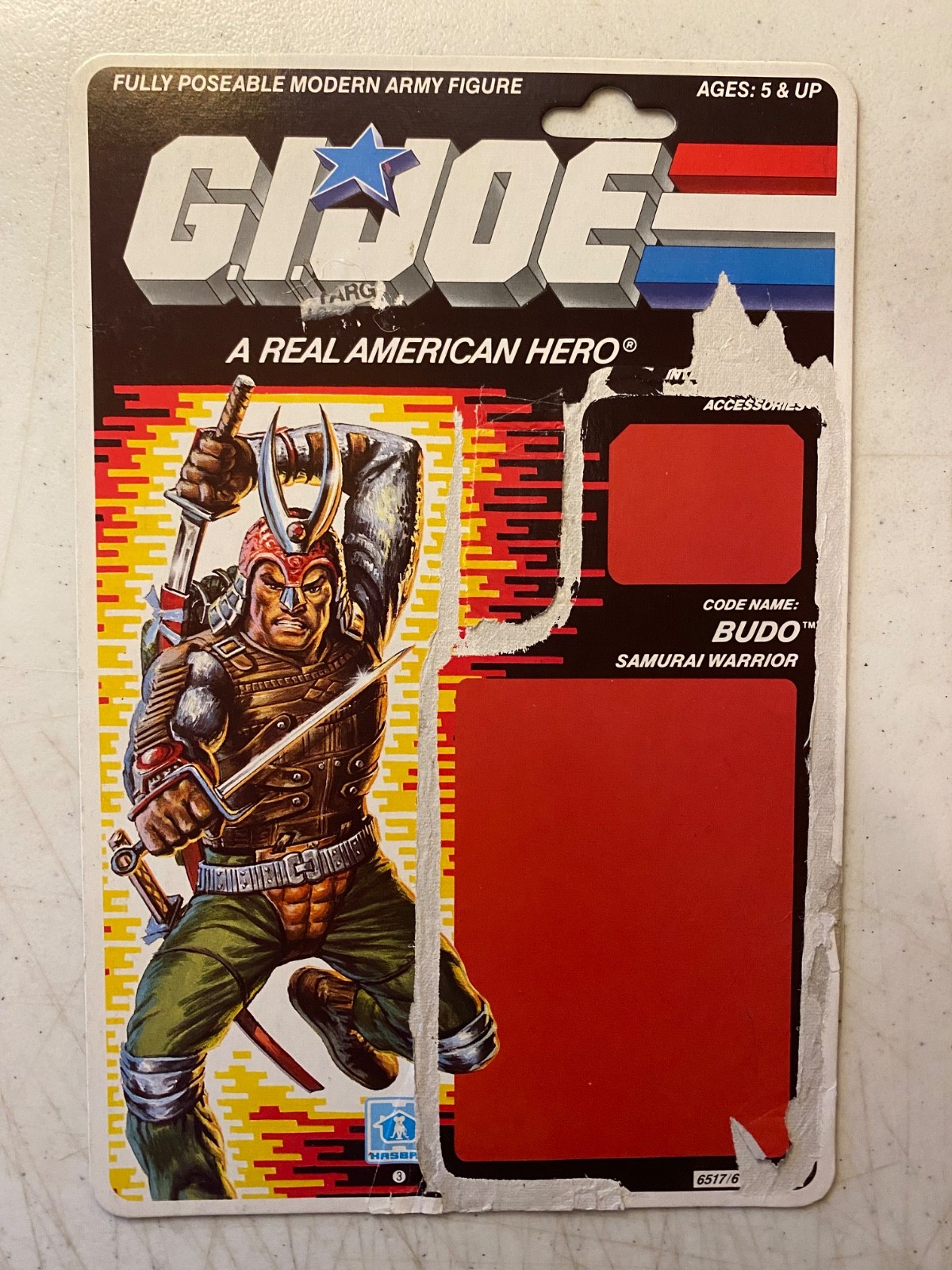 GI JOE Modellino d'epoca BUDO CARD-BACK originale 1988