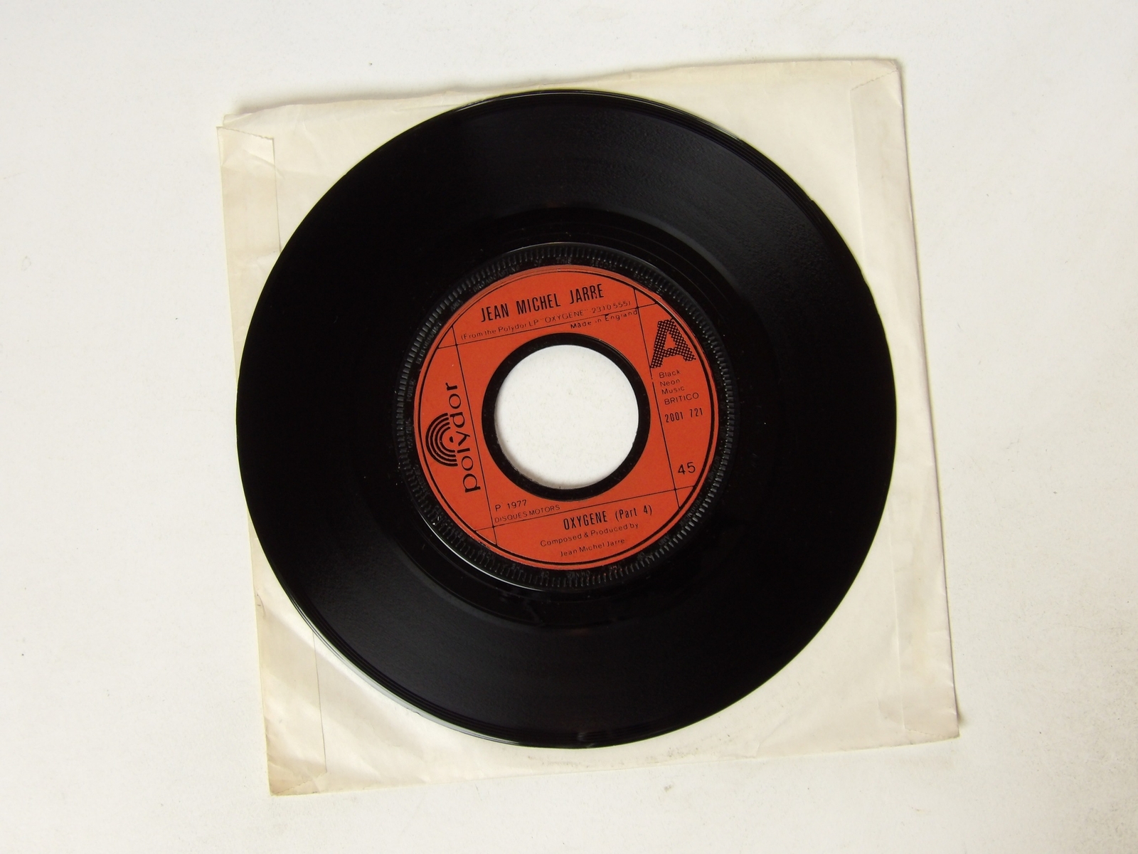 Jean Michel Jarre:  Oxygene  1977  UK 7"  (Jukebox centre)