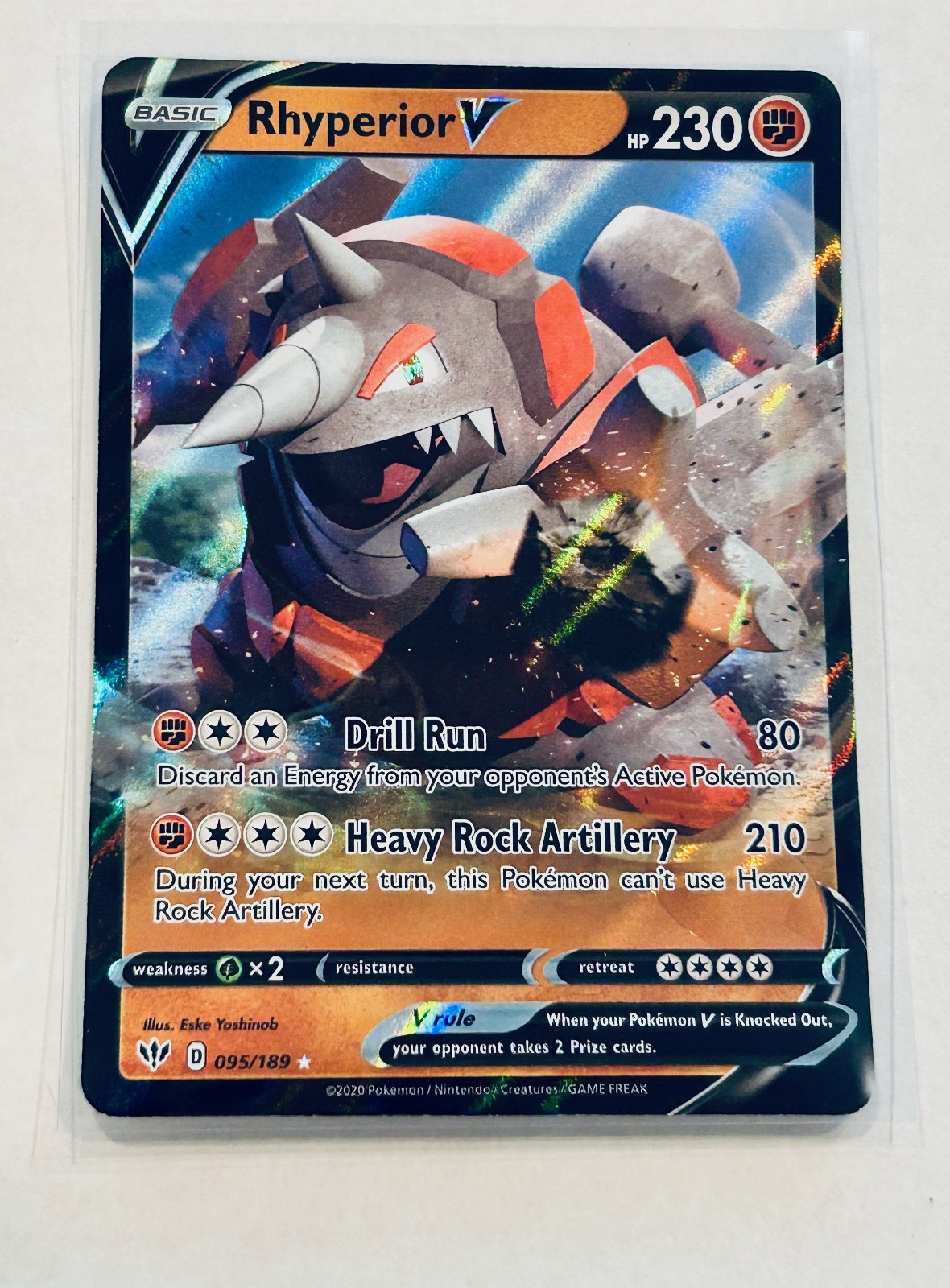 Rhyperior V 095/189 Darkness Ablaze 2020 Pokemon TCG Holo NM