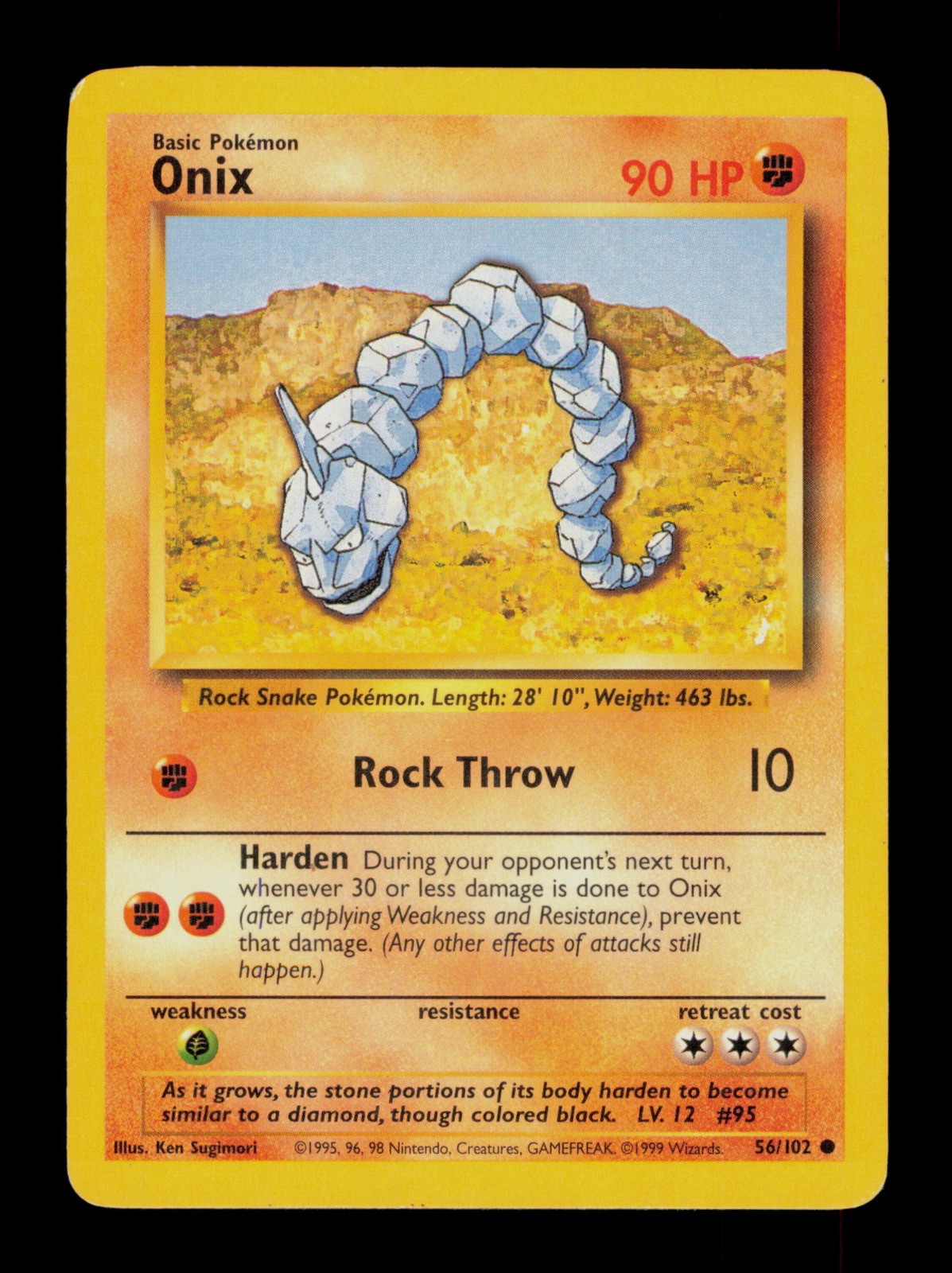 Onix 56/102 Pokemon Set Base Carte Collezionabili TCG