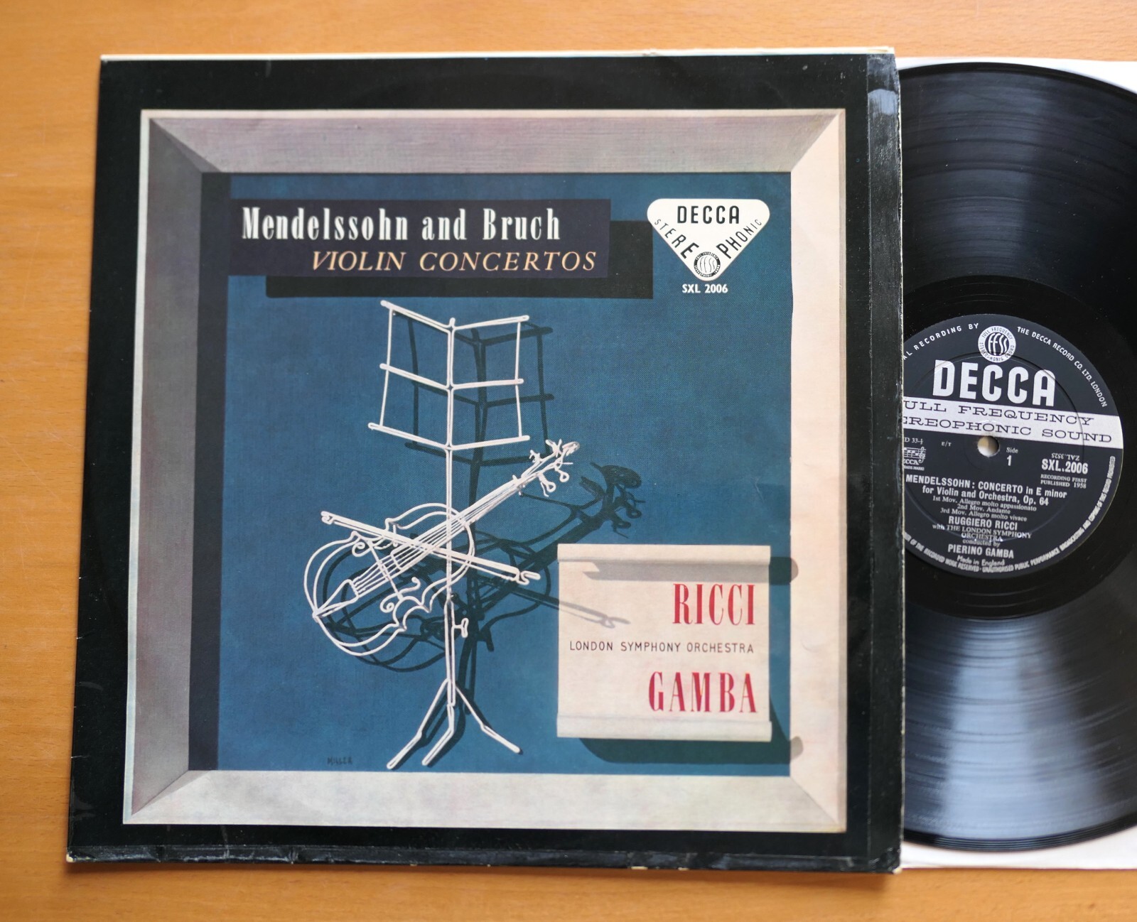 SXL 2006 ED1 Ricci Mendelssohn Bruch Concertos Gamba Decca 1st WBG EX