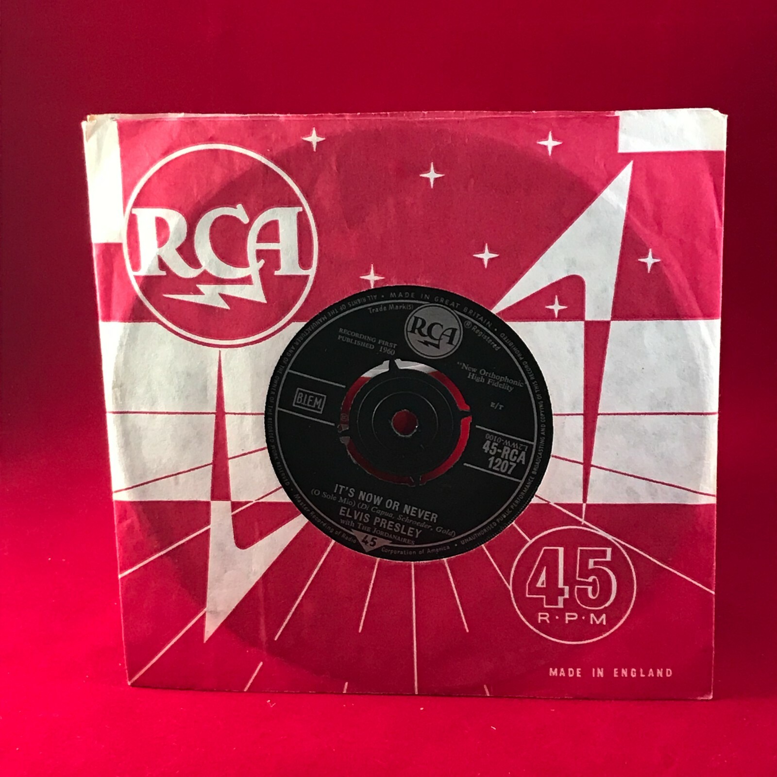 ELVIS PRESLEY It's Now Or Never 1960 UK 7" vinyl single Make Me Know It 45