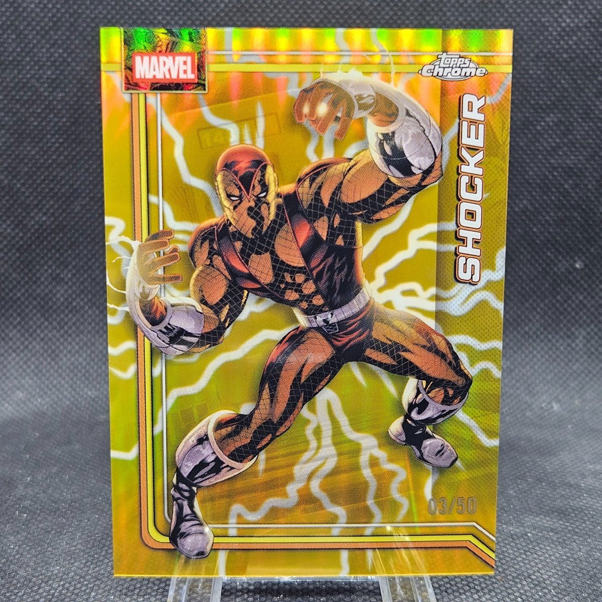 2026 Topps Chrome Marvel Comics Shocker Storm's Gold Lightning /50 #153