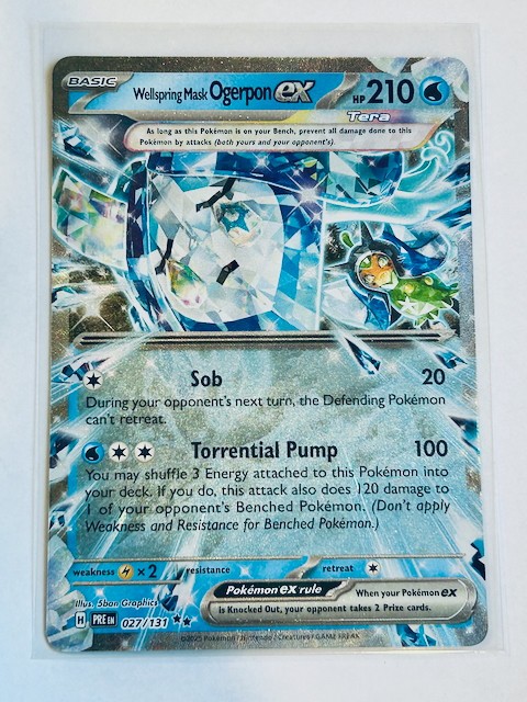 Pokémon TCG Prismatic Evolutions Wellspring Mask Ogerpon ex 027/131 Rare Card NM