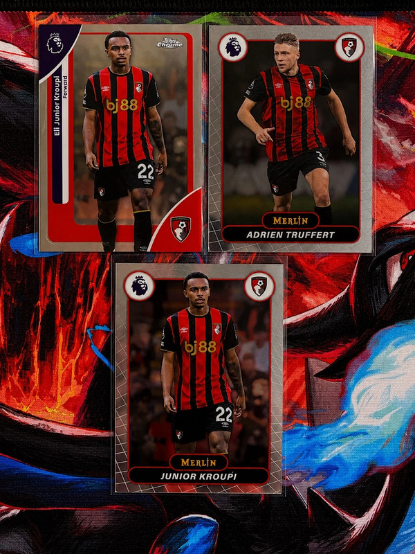 Lot 3 cartes Topps 2025/26 Bournemouth