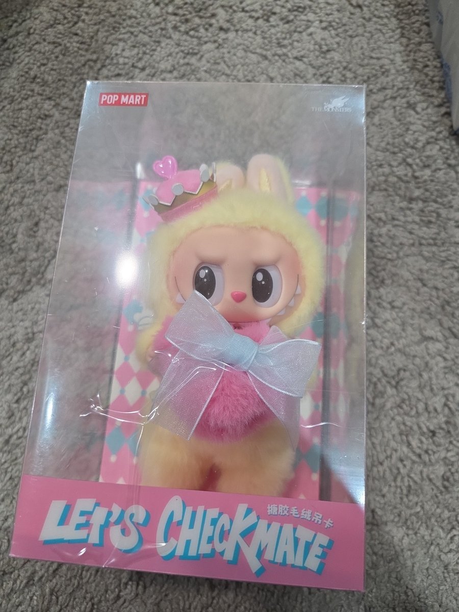 NUOVO autentico peluche in vinile Pop Mart Labubu The Monsters Let's Checkmate