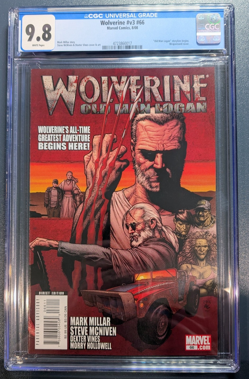 Wolverine #66 CGC 9.8 1° App Old Man Logan Mark Millar McNiven 2008 lastra nuova!