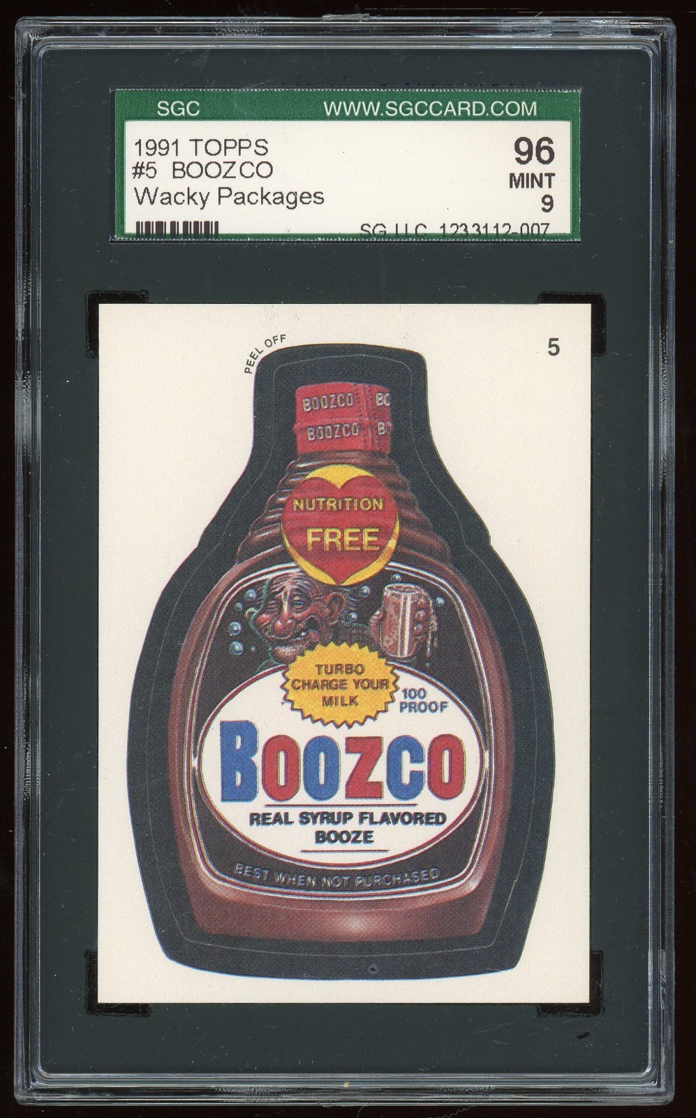 1991 Topps Wacky Packages Sticker #05 Boozco SGC 9 Non-Sports