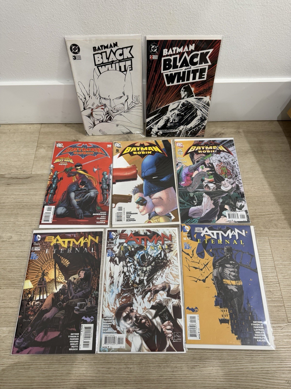 Batman DC Comics lotto di 8 Batman e Robin bianco e nero eterno nuovi