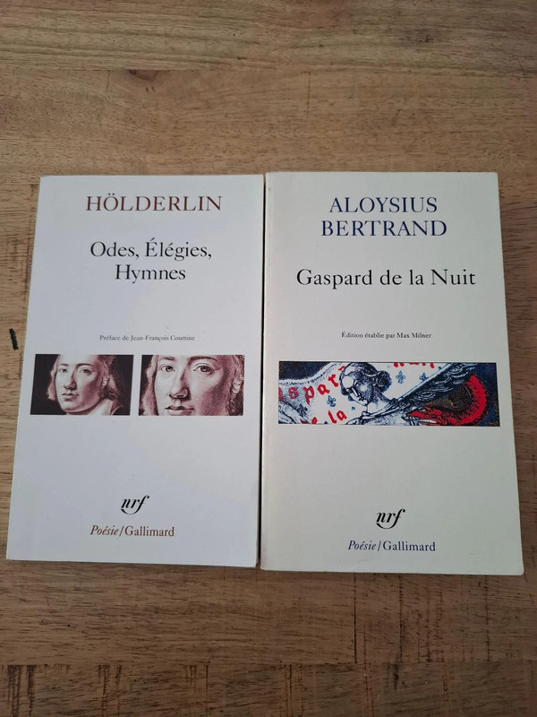 Lot de 2 recueils de poésie (Holderlin, Aloysius Bertrand)