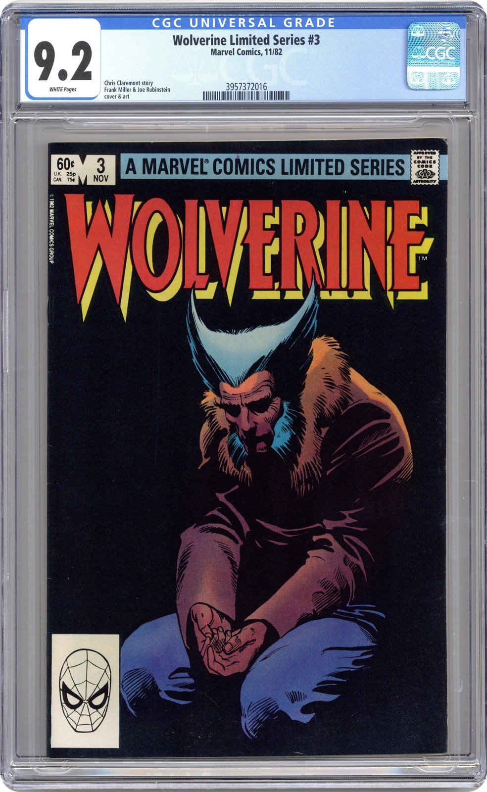 Wolverine #3D CGC 9.2 1982 3957372016