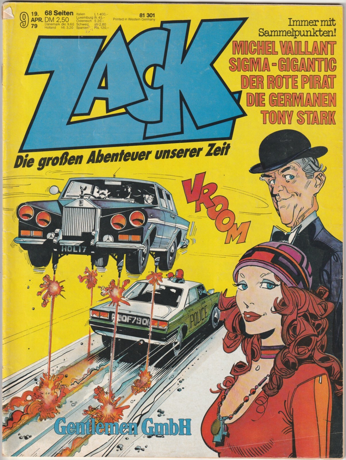 ✪ ZACK #9/1979 Gentleman GmbH, Corallo COMICHEFT Z1- *Sigma-Gigantic