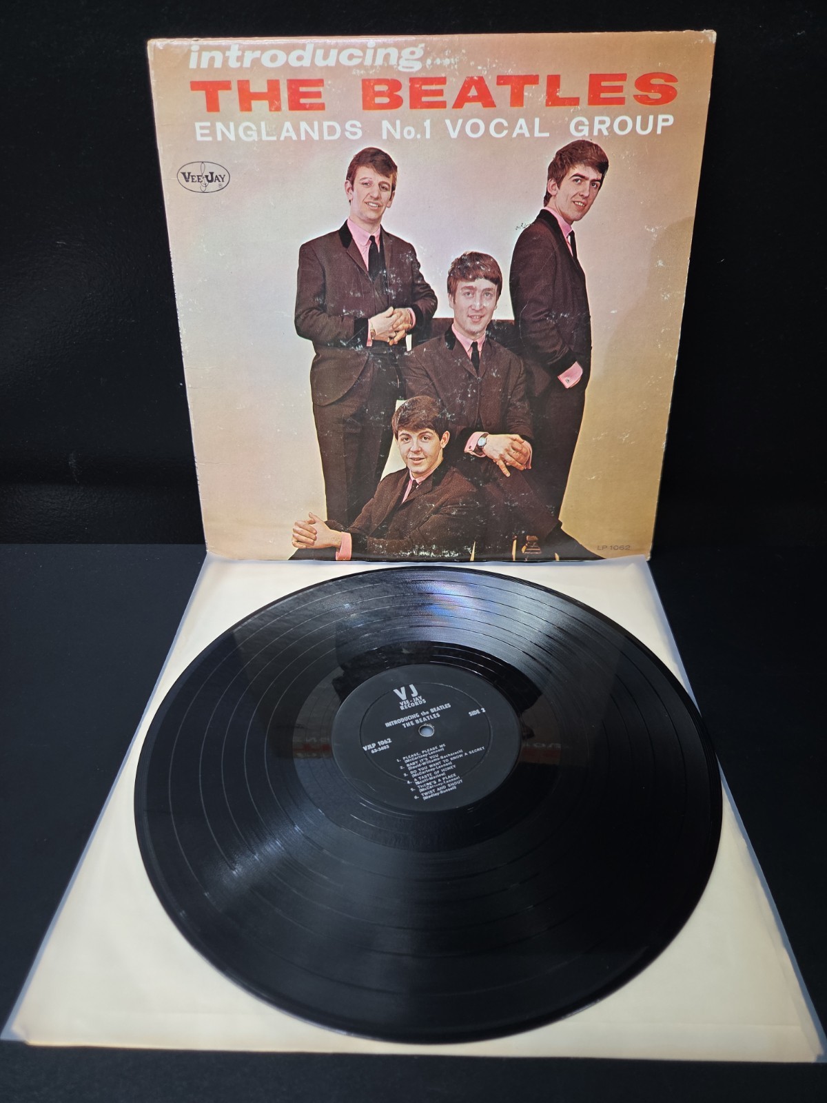 Introducing The Beatles Lp Vinyl 1964 'Black VJ Label' MONO Press VG+/VG-