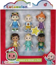 CoComelon Family & Friends Confezione da 6 Figure Set JJ Cody YoYo TomTom Nina Nuovo *Indossare*