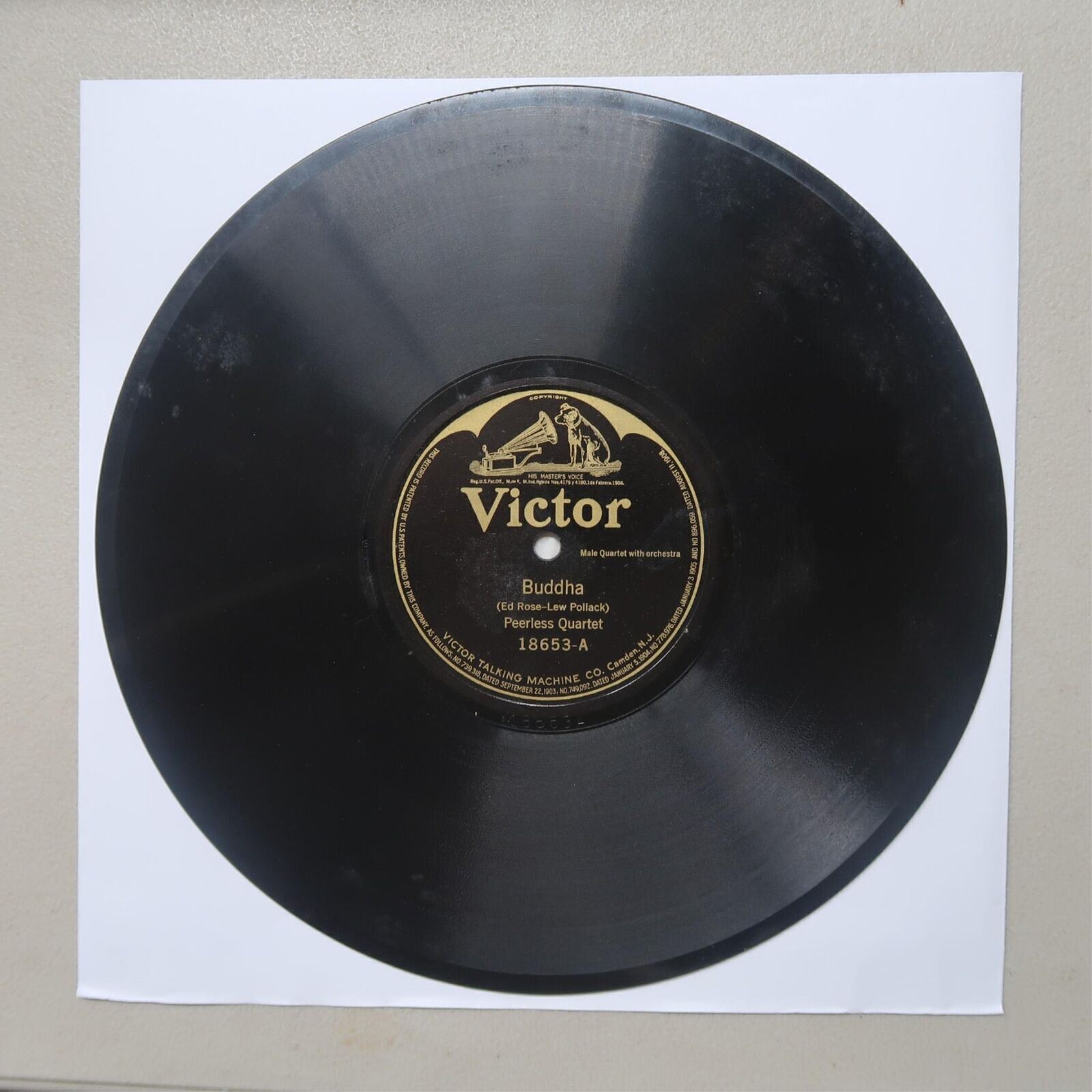 PEERLESS QUARTET BUDDHA /STERLING TRIO LET ME DREAM VICTOR 78 RPM RECORD 97-38