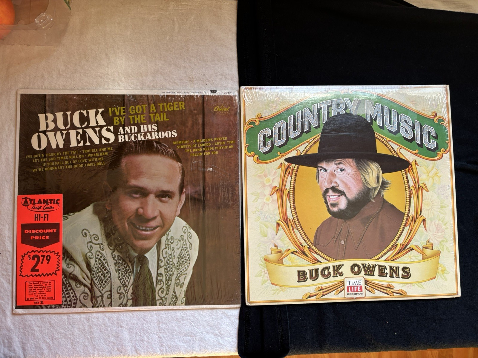 BUCK OWENS~2 LPS!!~CLEANED/TESTED~VG+/EX.~SHRINK WRAP~TIGER BY THE TAIL/COUNTRY!
