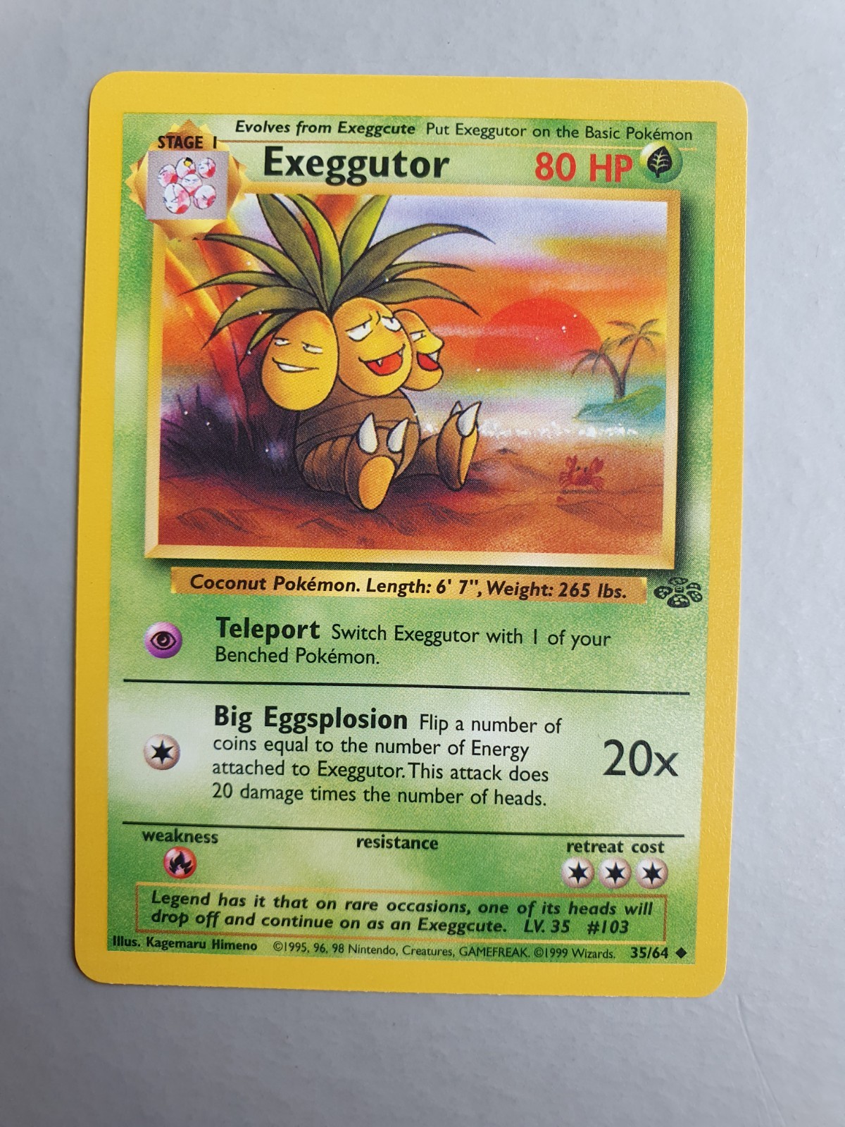 Exeggutor 35/64 Pokemon TCG Jungle Set (1999) Uncommon NM