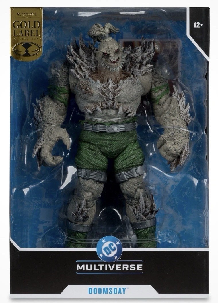Figurina McFarlane DC Multiverse Doomsday (Morte di Superman) etichetta oro senza carta