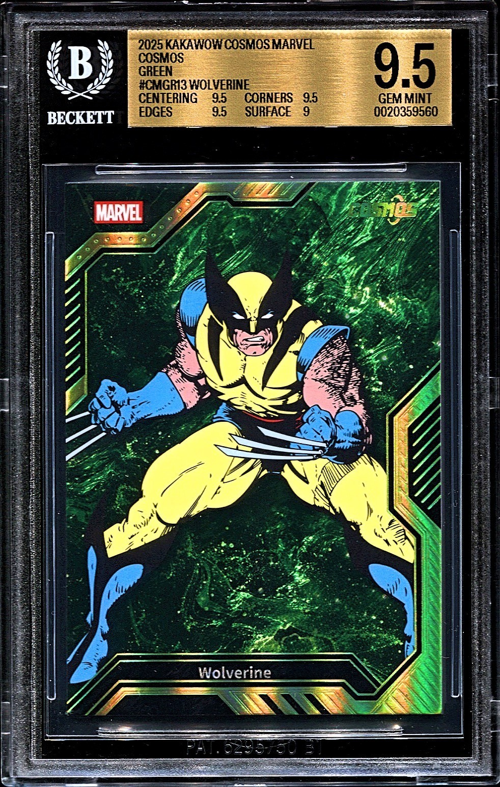 2025 Kakawow Cosmos Marvel WOLVERINE BGS 9.5 Gem Mint Serial #d /25 Pop 2 X-Men