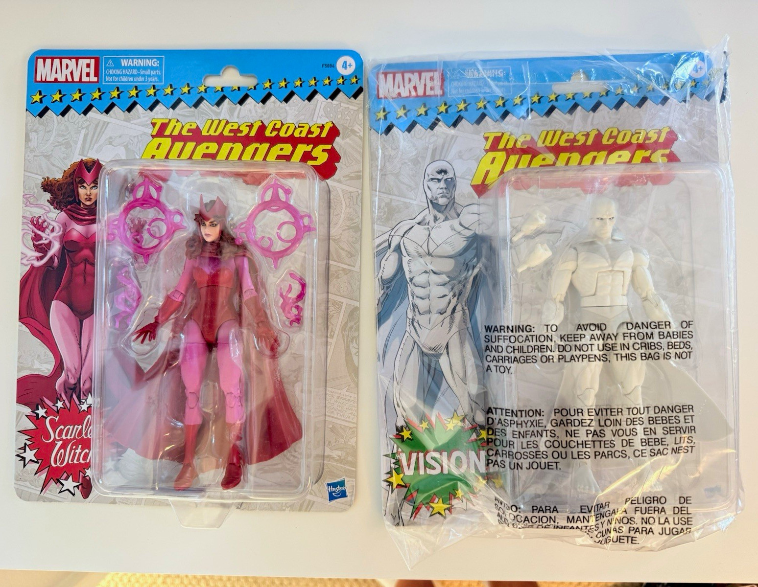 Marvel West Coast Avengers Scarlet Witch & Vision action figure in scatola Cape FX