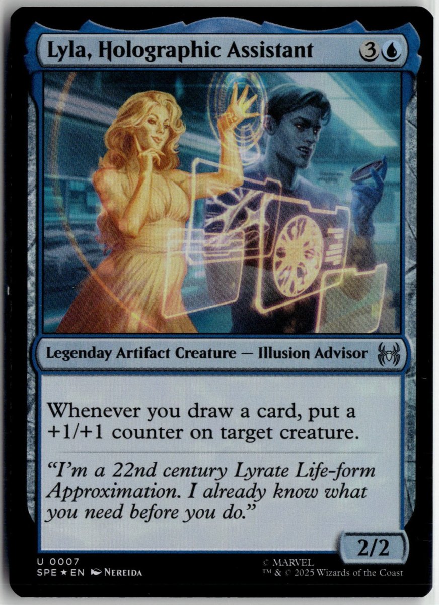 Lyla Holographic Assistant 0007 Spider Man MTG Magic The Gathering FOIL Card NM