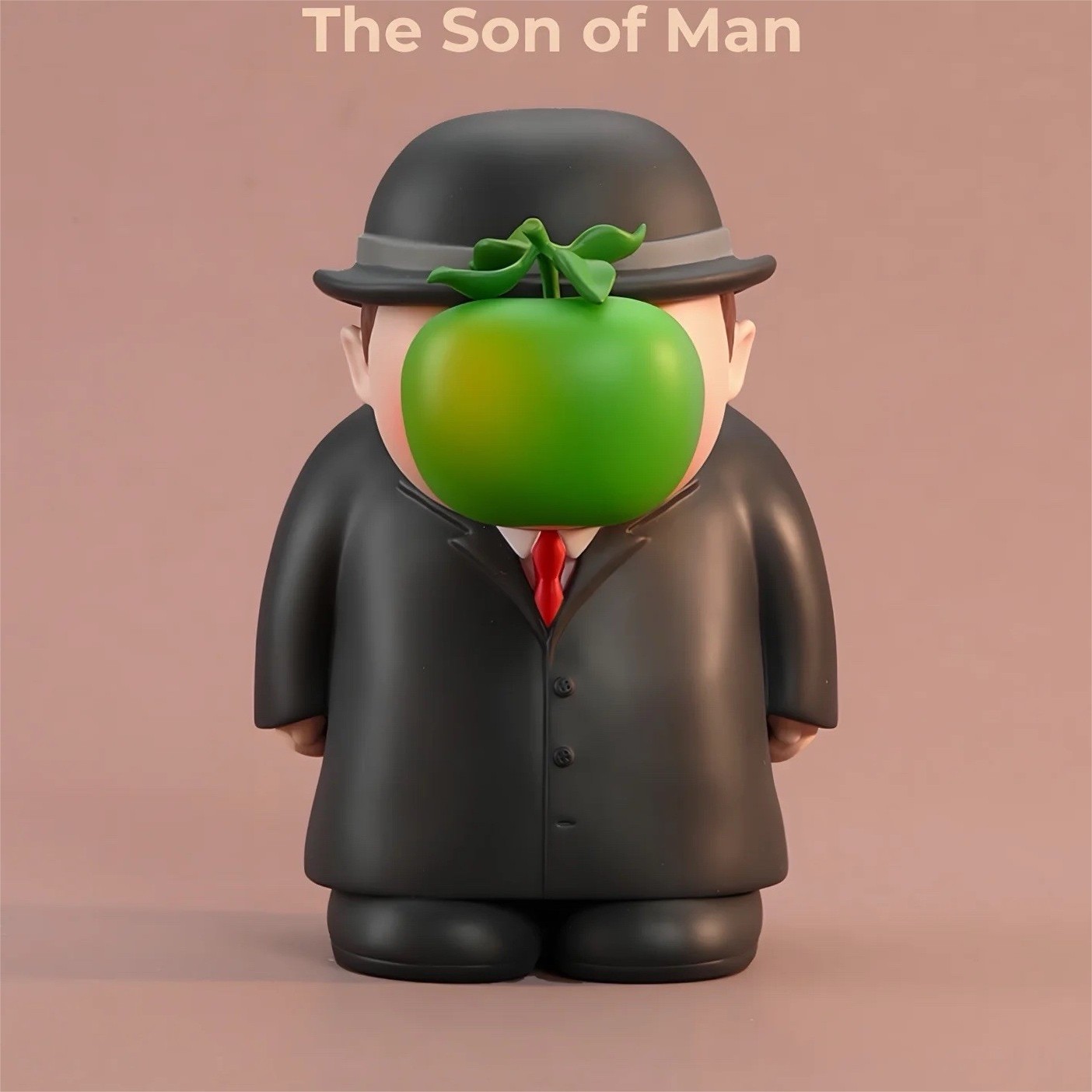 Statuetta The Son of Man Great Artists uomo con bombetta e mela verde