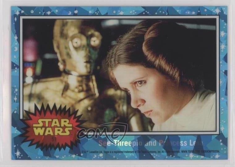 2022 Chrome Sapphire Star Wars C-3PO Princess Leia Organa See-Threepio and r0j
