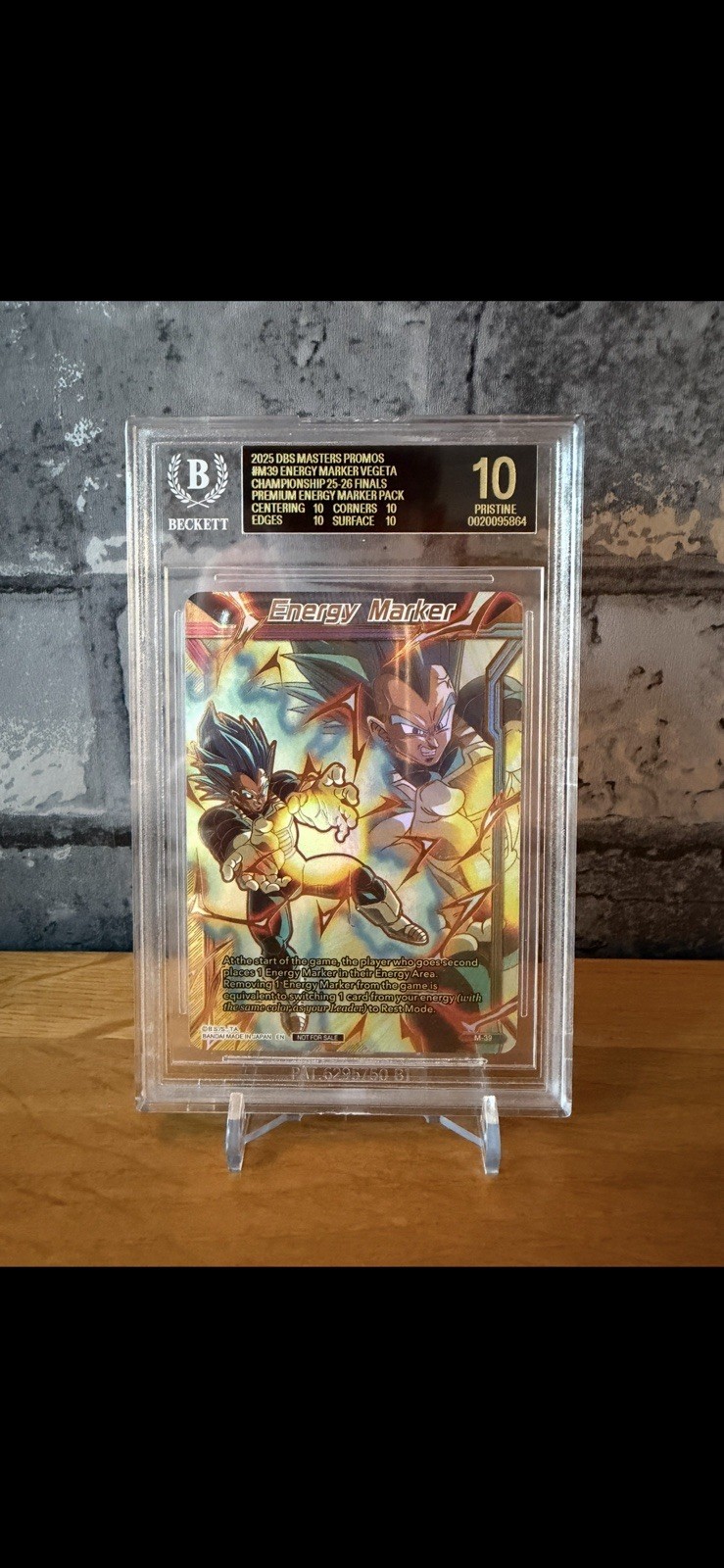 Dragonball Super 2025 Finals Vegeta Top32 Energy Marker BGS10 Black Label (POP5)